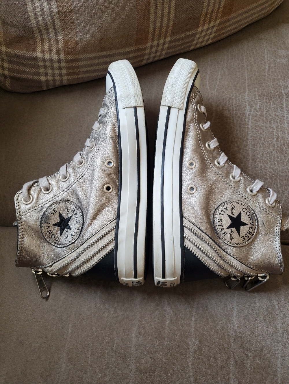 Converse Chuck Taylor All Star Tri-Zip high-top Leather sneakers Womens 7 - Picture 3 of 9
